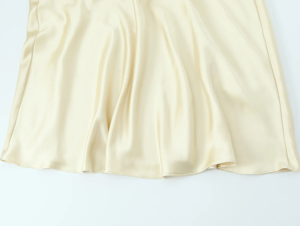 satin scarf dress