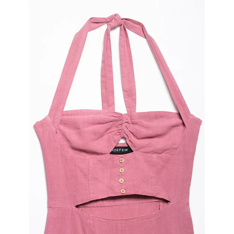 Tube pink maxi dress
