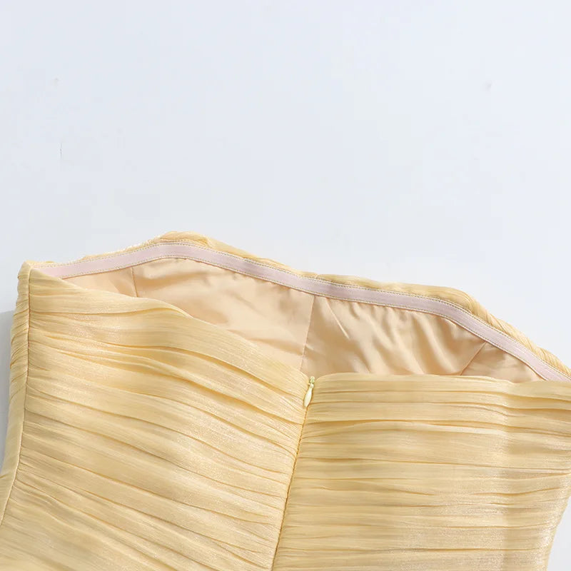 Flounce Wrinkle Wrapped Chest Dress