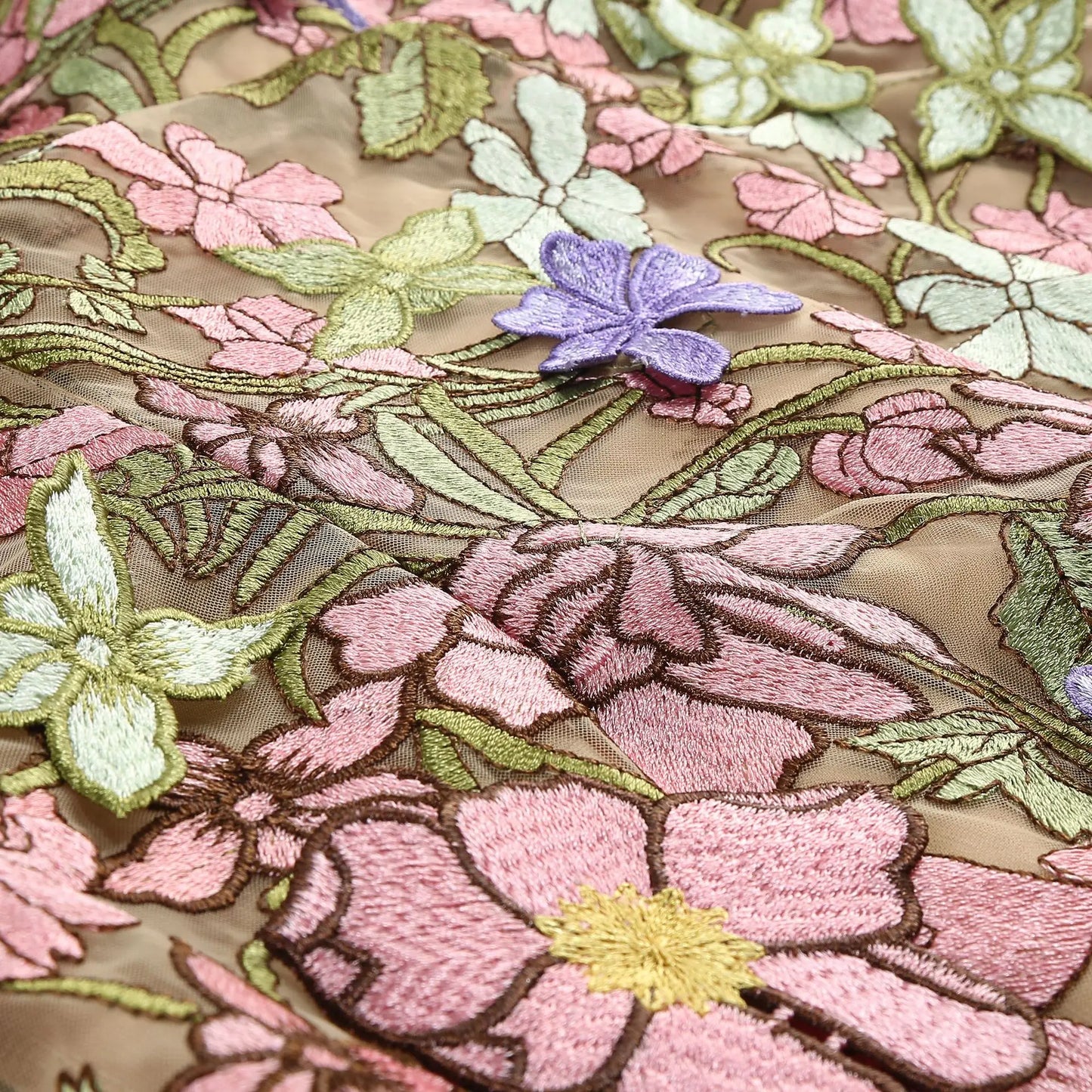 Embroidery flowery dress