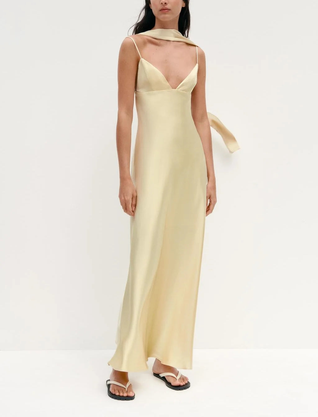satin scarf dress