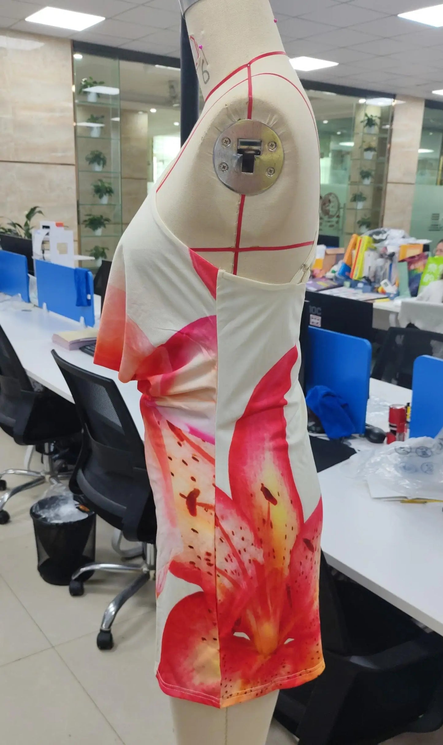 Flower Decor Mini Dress