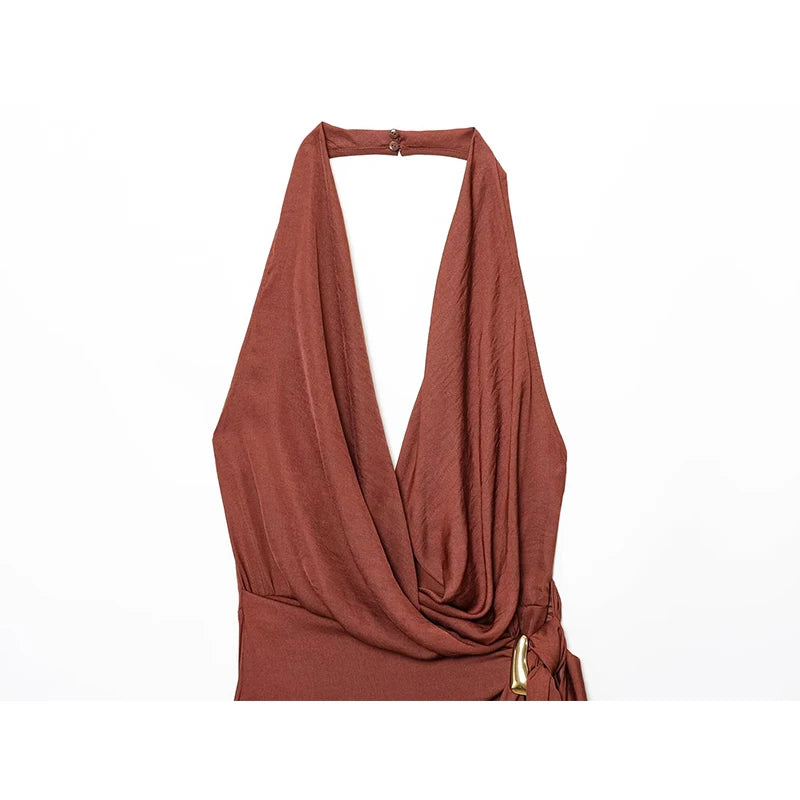 Slim Hanging Neck Mini Dress