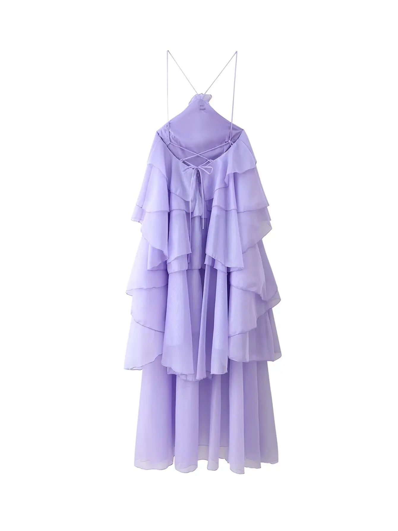 flower layered ruffled suspender dress