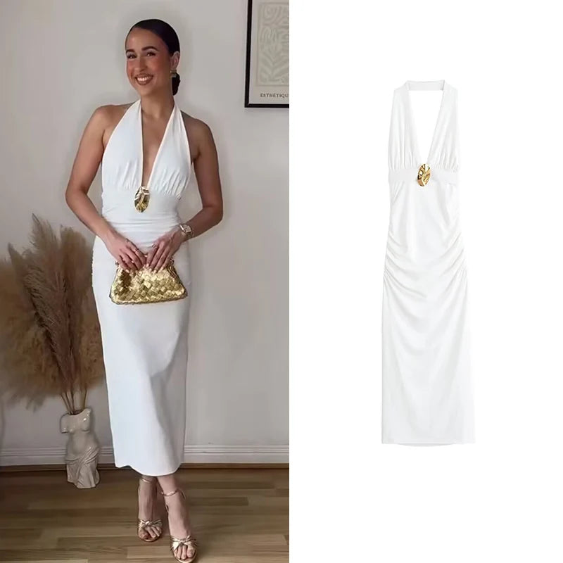 V-neck Maxi Dress