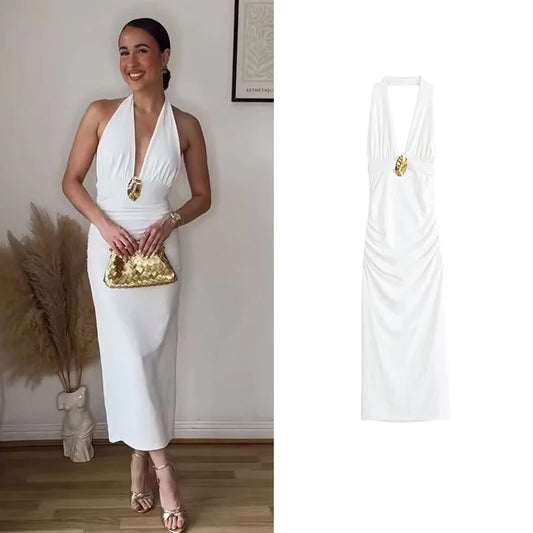 V-neck Maxi Dress