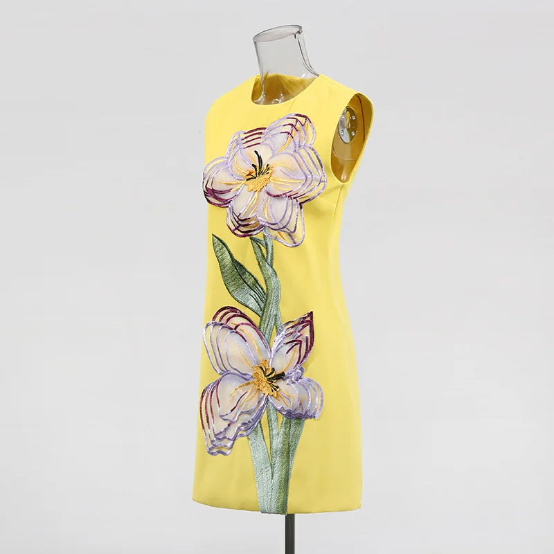 Flowers Splicing Dress