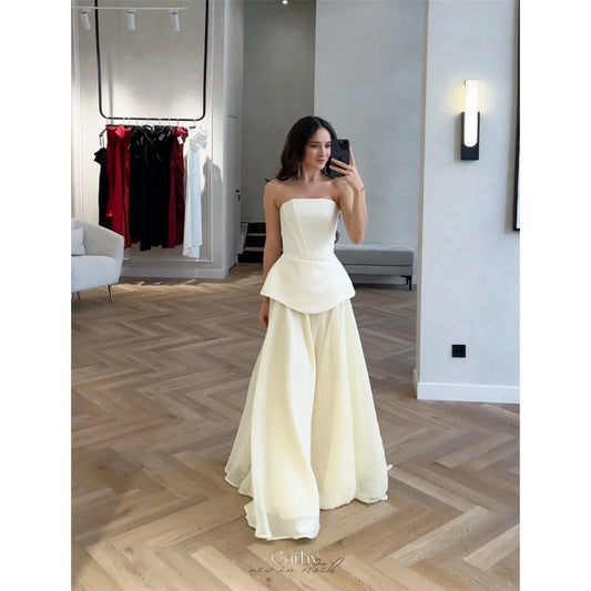 White Strapless Dress
