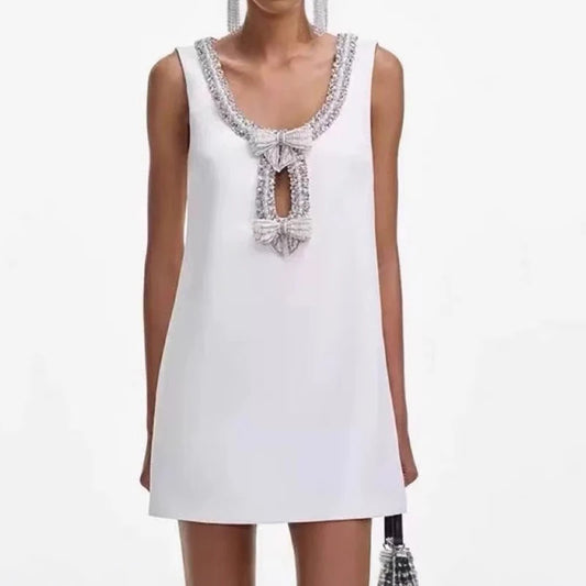 Bow Diamond Hollow Out Dress