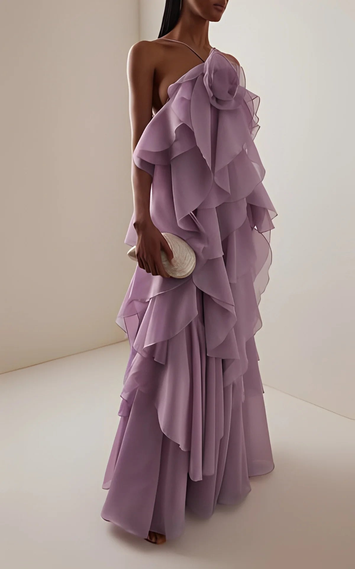 flower layered ruffled suspender dress